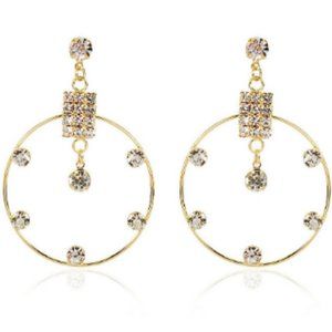 NWOT Circular dangle earrings with embellishments